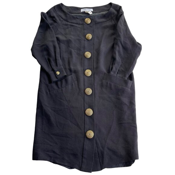 Vintage Chetta B Neiman Marcus Black Button-Down Dress 80's Mature Classic Chic - Picture 12 of 12